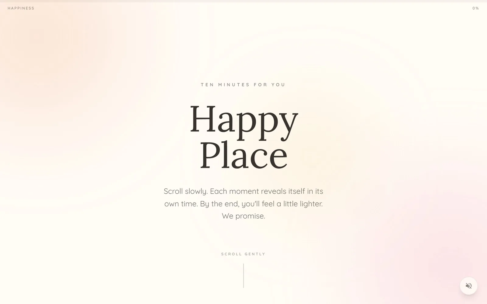 The Happy Place home page as it renders today.