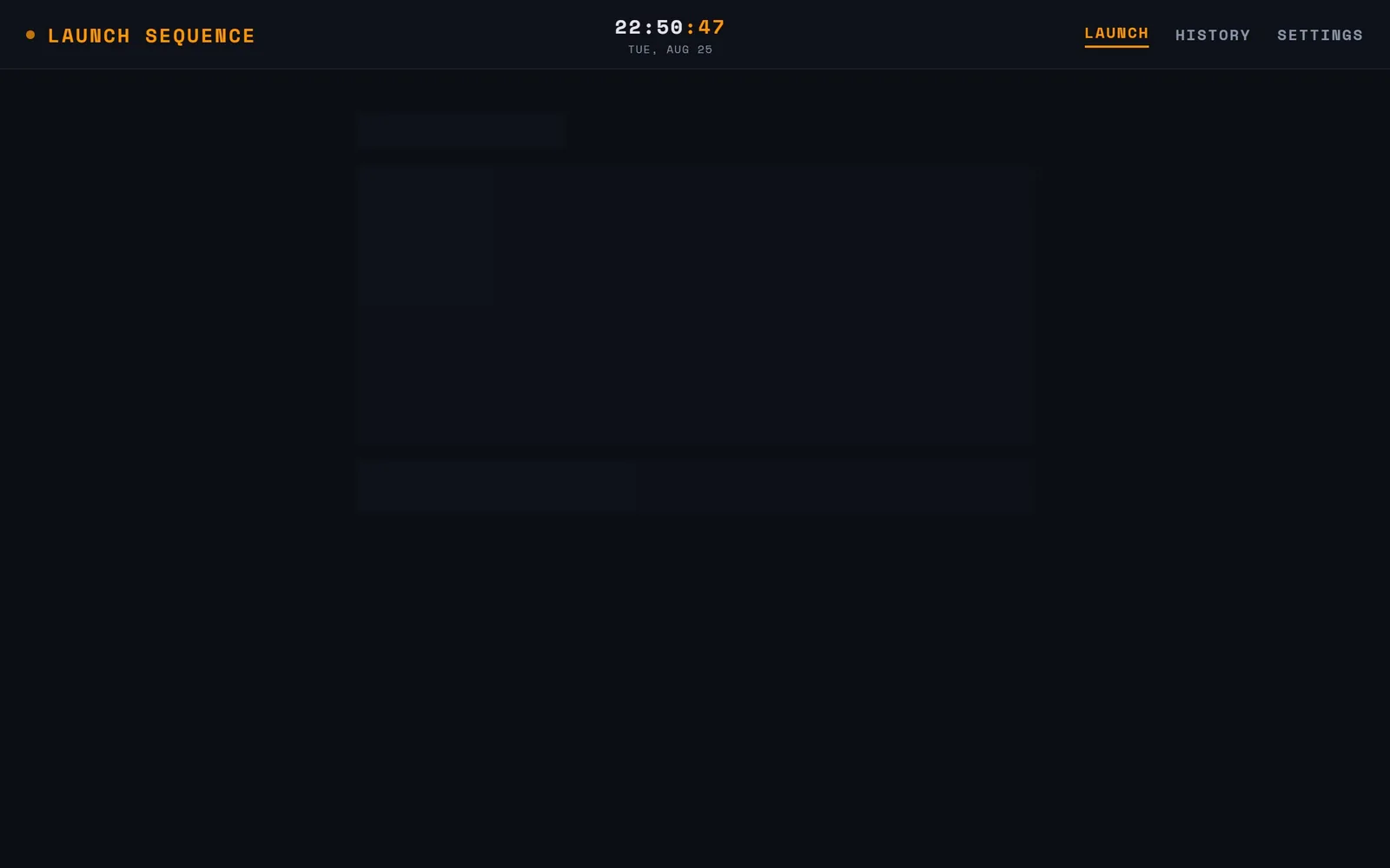 The Launch Countdown home page as it renders today.