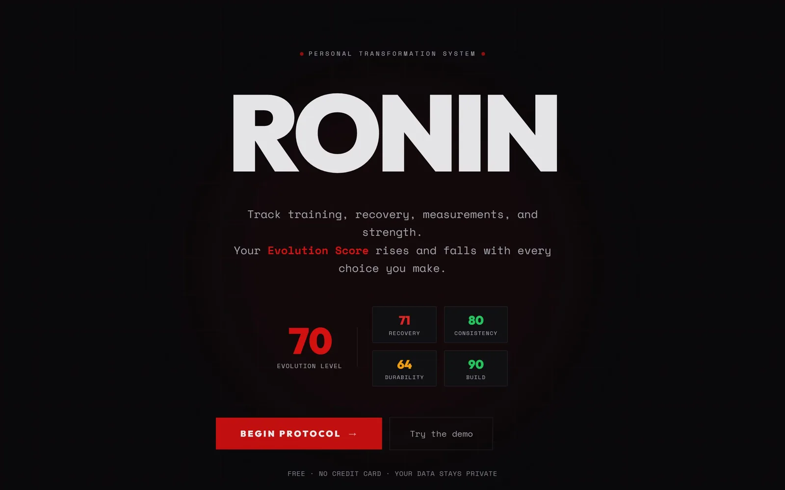 The Monster Builder (misnamed "Ronin") home page as it renders today.
