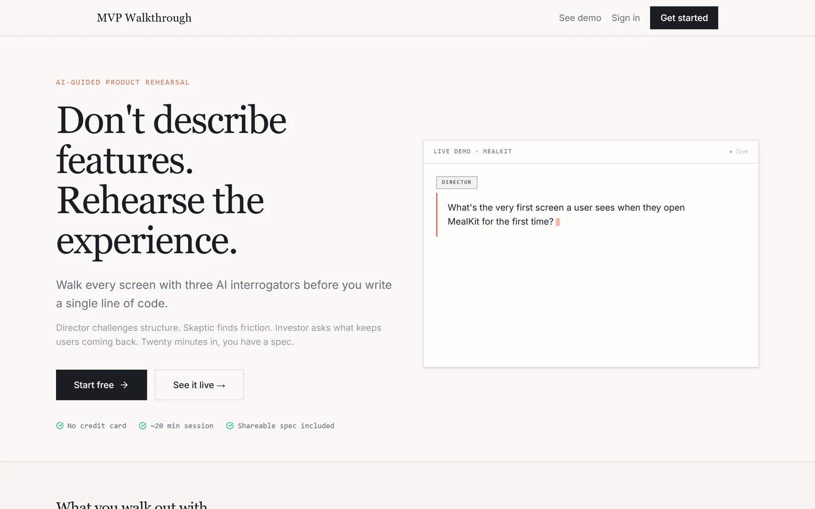 The Mvp Walkthrough home page as it renders today.