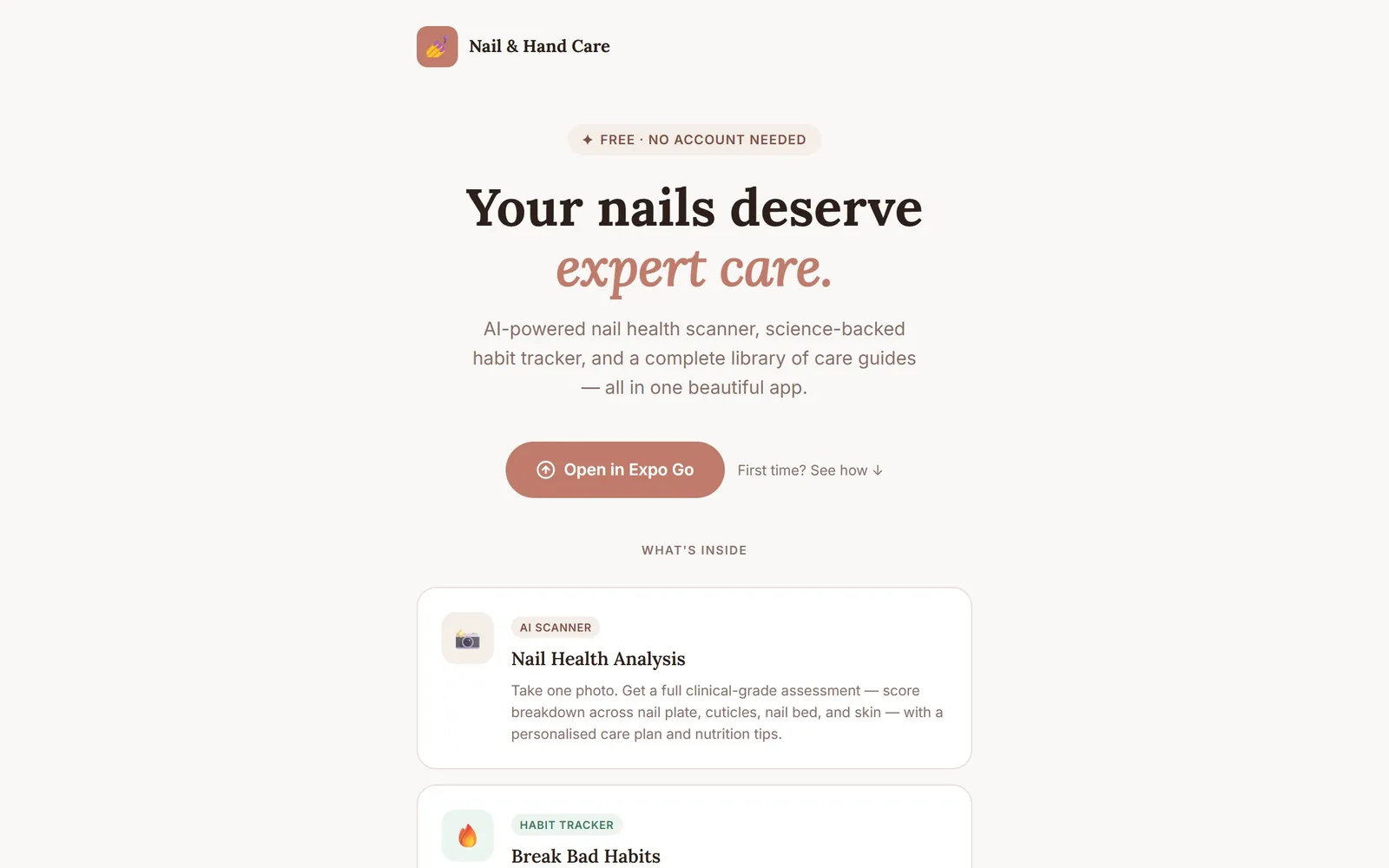 The Nail Care Expert home page as it renders today.