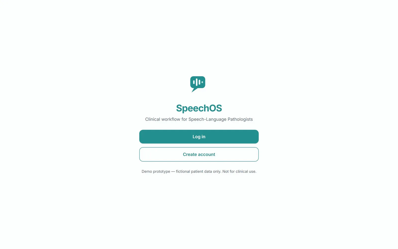 The Speech Pattern Analyzer (SpeechOS) home page as it renders today.