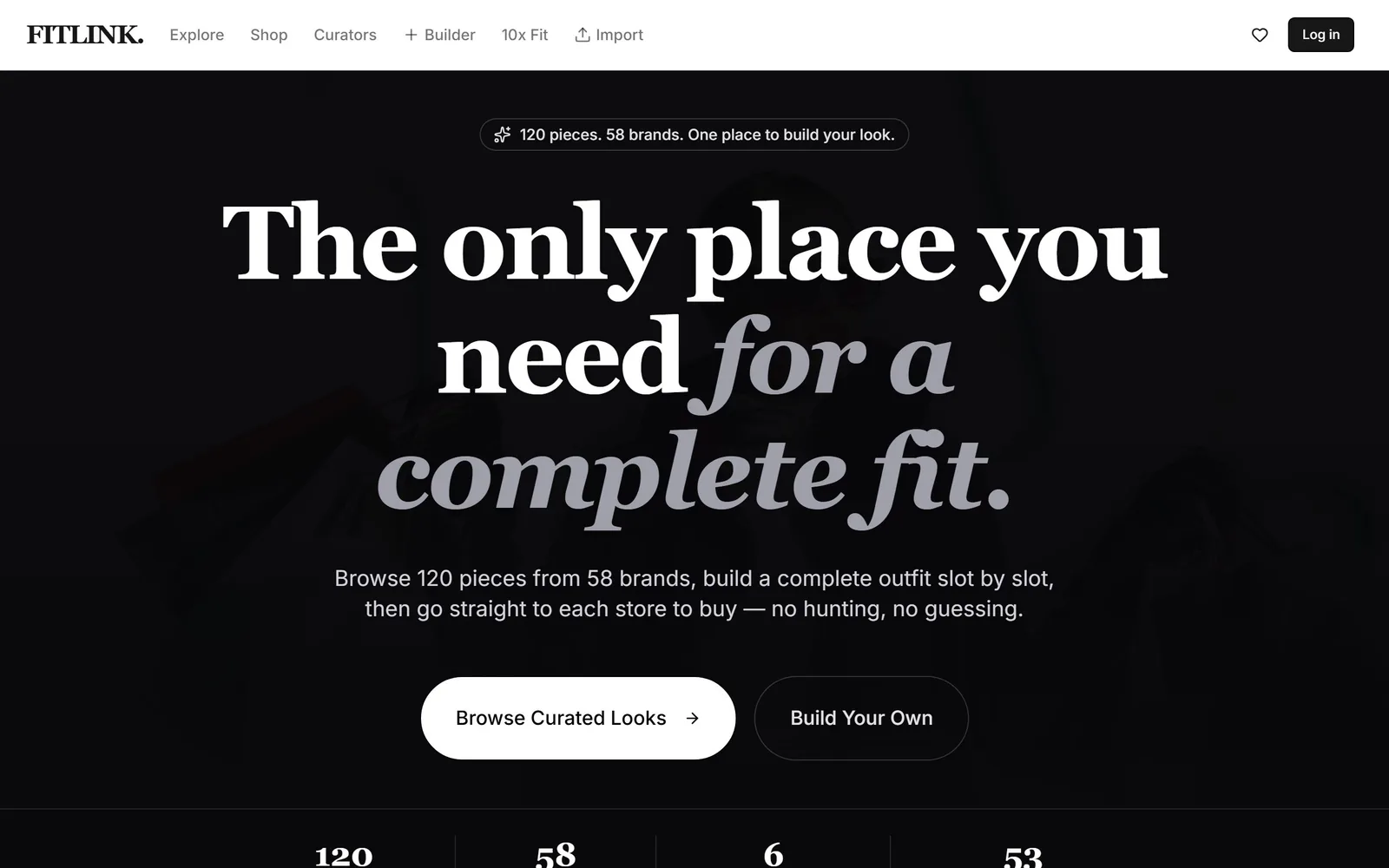 The FitLink home page as it renders today.