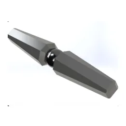 A dark tapered rendered body with a central band, on white.
